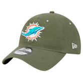 Miami Dolphins New Era Main 9TWENTY Adjustable Hat Olive | NFL