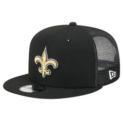 New Orleans Saints New Era Main Trucker 9FIFTY Snapback Hat Black | NFL