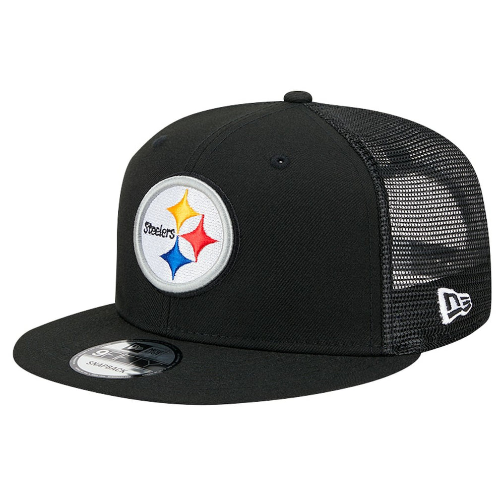 Pittsburgh Steelers New Era Main Trucker 9FIFTY Snapback Hat Black | NFL