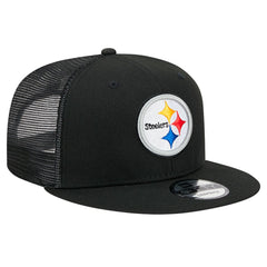 Pittsburgh Steelers New Era Main Trucker 9FIFTY Snapback Hat Black | NFL