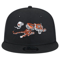 Cincinnati Bengals New Era Throwback Main Trucker 9FIFTY Snapback Hat Black | NFL