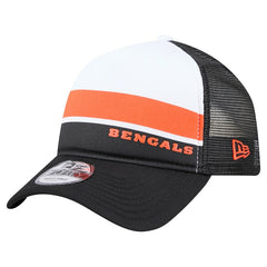 Cincinnati Bengals New Era Youth Sport Night Color Block 9FORTY A-Frame Trucker Adjustable Hat Black | NFL