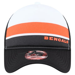 Cincinnati Bengals New Era Youth Sport Night Color Block 9FORTY A-Frame Trucker Adjustable Hat Black | NFL