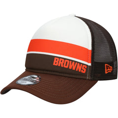 Cleveland Browns New Era Youth Sport Night Color Block 9FORTY A-Frame Trucker Adjustable Hat Brown | NFL