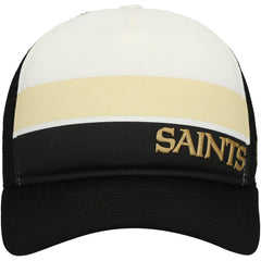 New Orleans Saints New Era Youth Sport Night Color Block 9FORTY A-Frame Trucker Adjustable Hat Black | NFL