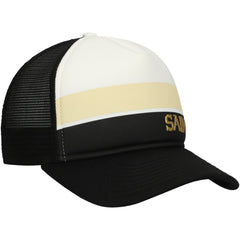New Orleans Saints New Era Youth Sport Night Color Block 9FORTY A-Frame Trucker Adjustable Hat Black | NFL