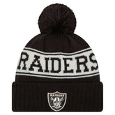Las Vegas Raiders Youth New Era Retro Cuffed Knit Hat with Pom Black | NFL