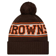 Cleveland Browns Youth New Era Retro Cuffed Knit Hat with Pom Brown | NFL