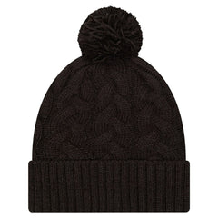 Cincinnati Bengals New Era Girls Youth Cabled Cuffed Knit Hat with Pom Black | NFL