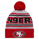 San Francisco 49ers New Era Youth Main Cuffed Knit Hat with Pom Scarlet | NFL
