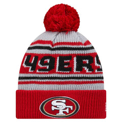 San Francisco 49ers New Era Youth Main Cuffed Knit Hat with Pom Scarlet | NFL