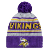 Minnesota Vikings New Era Youth Main Cuffed Knit Hat with Pom Purple | NFL