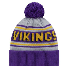 Minnesota Vikings New Era Youth Main Cuffed Knit Hat with Pom Purple | NFL
