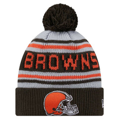 Cleveland Browns New Era Youth Main Cuffed Knit Hat with Pom Brown | NFL