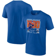 Connor McDavid Edmonton Oilers 1,000 Career Points T-Shirt - Royal - NHL