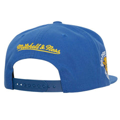 Golden State Warriors Retro Sport Color Block Script Snapback Hat White/Royal - NBA