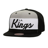 Los Angeles Kings Mitchell & Ness Retro Script Colorblock Snapback Hat - Black - NHL