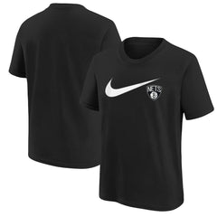 Brooklyn Nets Youth Swoosh T-Shirt Black - NBA