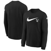 Brooklyn Nets Youth Swoosh Long Sleeve T-Shirt Black - NBA