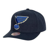 St. Louis Blues Mitchell & Ness Team Ground Pro Adjustable Hat - Navy - NHL