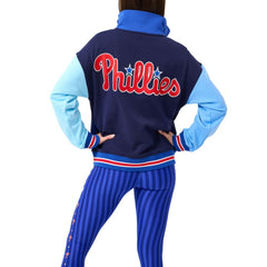 Philadelphia Phillies Terez Women's Classic Colorblock Quarter-Zip Sweatshirt - MLB
