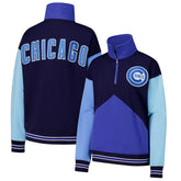 Chicago Cubs Terez Women's Classic Colorblock Quarter-Zip Sweatshirt - MLB