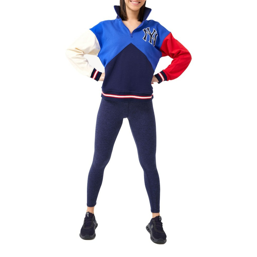 New York Yankees Terez Women's Classic Colorblock Quarter-Zip Sweatshirt - MLB