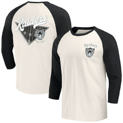 Las Vegas Raiders Darius Rucker Collection Raglan 3/4 Sleeve T-Shirt Black/White | Fanatics