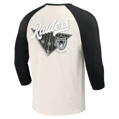 Las Vegas Raiders Darius Rucker Collection Raglan 3/4 Sleeve T-Shirt Black/White | Fanatics