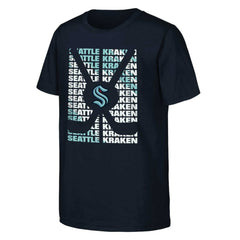 Seattle Kraken Youth Box T-Shirt - Deep Sea Blue - NHL
