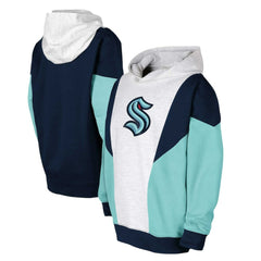 Seattle Kraken Youth Champion League Fleece Pullover Hoodie - Ash/Deep Sea Blue - NHL