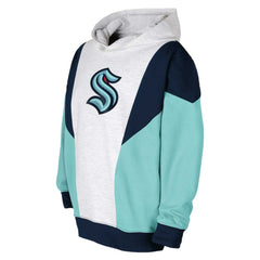 Seattle Kraken Youth Champion League Fleece Pullover Hoodie - Ash/Deep Sea Blue - NHL