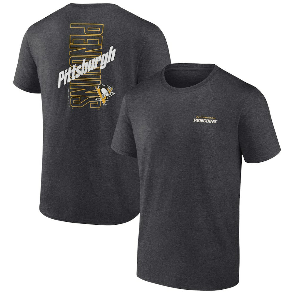 Pittsburgh Penguins Fanatics Backbone T-Shirt - Heather Charcoal - NHL