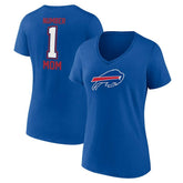 Buffalo Bills Women's Plus Size Mother's Day #1 Mom V-Neck T-Shirt Royal | Fanatics