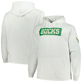 Milwaukee Bucks Big & Tall Raglan Tri-Blend Pullover Hoodie Ash - NBA
