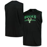 Milwaukee Bucks Big & Tall Birdseye Muscle Tank Top Black - NBA