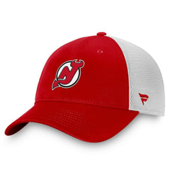 New Jersey Devils Fanatics Core Primary Logo Trucker Adjustable Hat - Red/White - NHL
