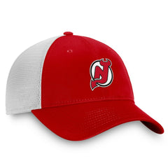 New Jersey Devils Fanatics Core Primary Logo Trucker Adjustable Hat - Red/White - NHL