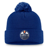 Edmonton Oilers Fanatics Primary Logo Cuffed Knit Hat with Pom - Royal - NHL