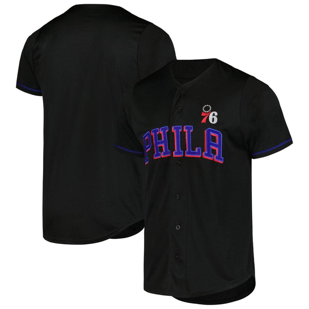 Philadelphia 76ers Pop Baseball Jersey Black - NBA