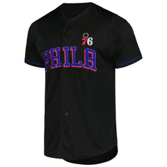 Philadelphia 76ers Pop Baseball Jersey Black - NBA