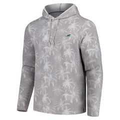 Miami Dolphins Palm Frenzy Hoodie Long Sleeve T-Shirt Gray | Tommy Bahama