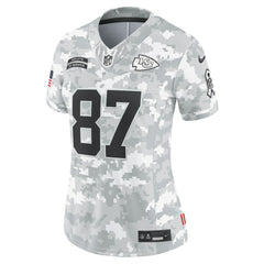 Travis Kelce Kansas City Chiefs Women's 2024 Salute to Service Limited Jersey Arctic Camo | Nike for Sale