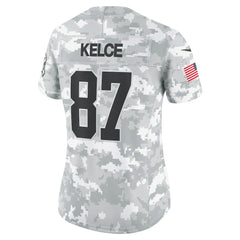 Travis Kelce Kansas City Chiefs Women's 2024 Salute to Service Limited Jersey Arctic Camo | Nike for Sale