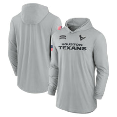 Houston Texans 2024 Salute to Service Lightweight Dri-FIT Long Sleeve Hoodie T-Shirt Gray | Nike for Sale