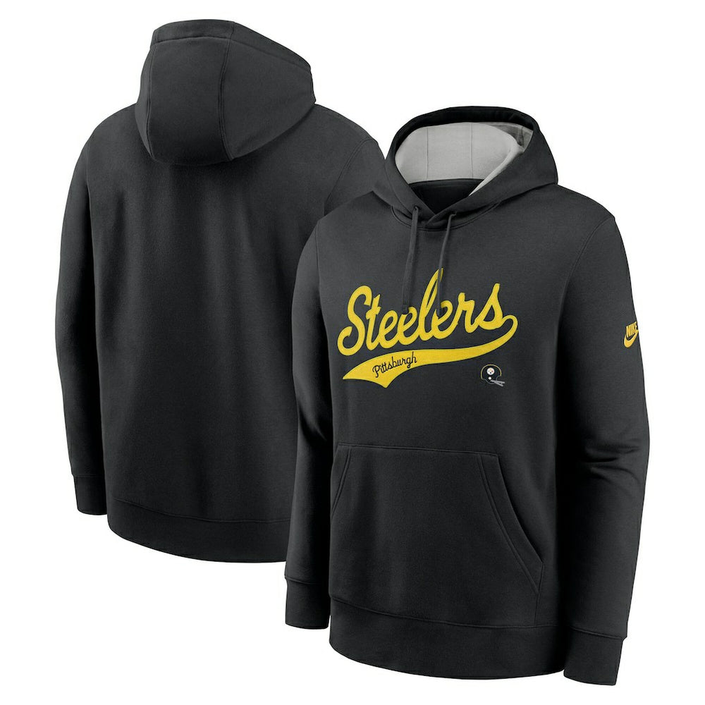 Pittsburgh Steelers Rewind Club Logo Pullover Hoodie Black | Nike for Sale