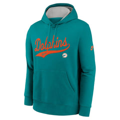 Miami Dolphins Rewind Club Logo Pullover Hoodie Aqua | Nike for Sale
