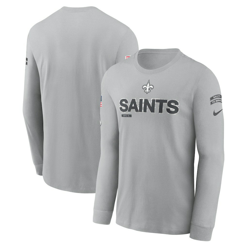 New Orleans Saints 2024 Salute To Service Long Sleeve T-Shirt Gray | Nike for Sale