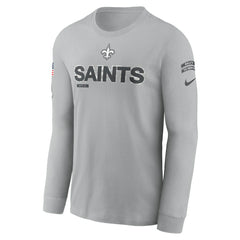 New Orleans Saints 2024 Salute To Service Long Sleeve T-Shirt Gray | Nike for Sale