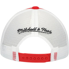 San Francisco 49ers Youth Stripe Trucker Adjustable Hat Scarlet | Mitchell & Ness